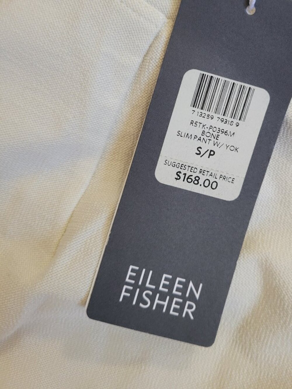 Eileen Fisher Cream Slim Ponte Pants - Picture 3 of 5